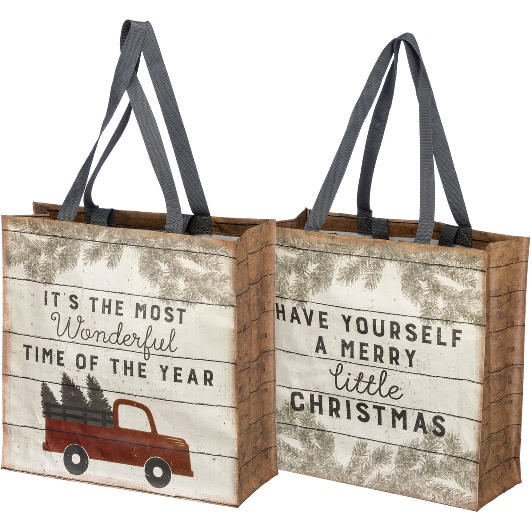 Merry Little Christmas Truck Market Tote
