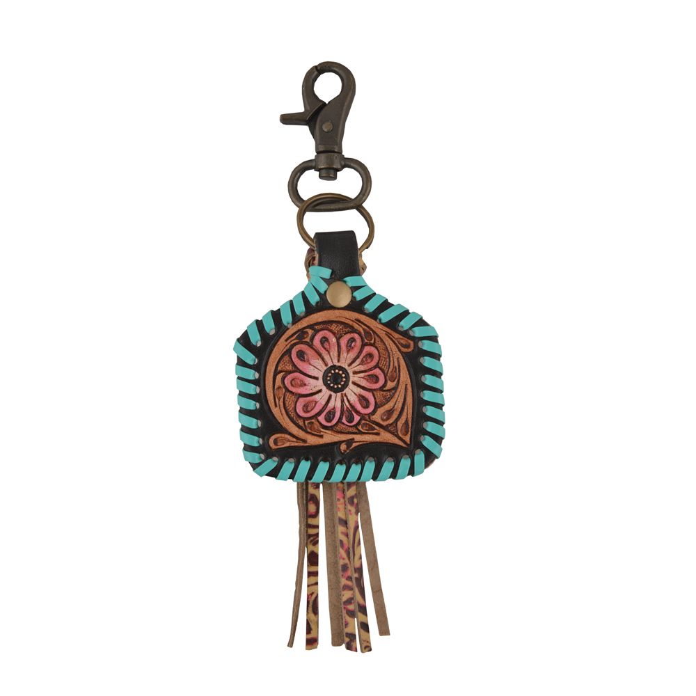 Flora Blast Leather Keychain