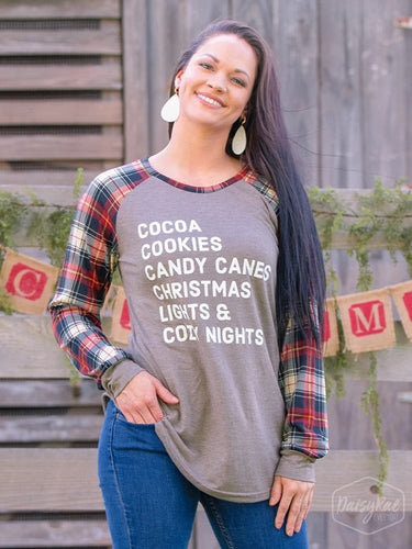 Cozy Nights on Plaid Longsleeve with Mocha Body