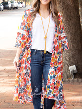 Once & Floral Kimono with Lace Detail