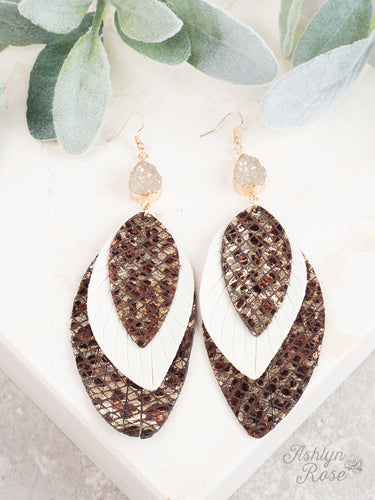 Nothing Better Earring, Brown & Cream