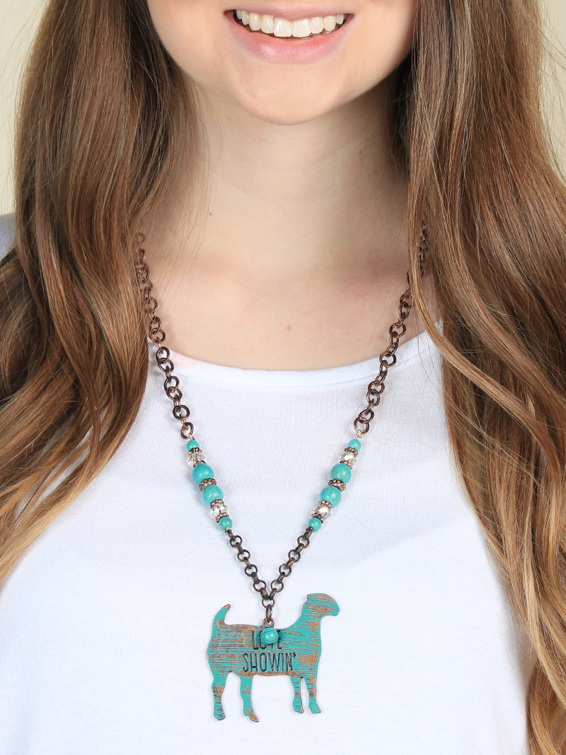 Love Showin' Turquoise and Copper Goat Necklace