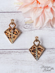 Hear me Roar Gold Leopard Diamond Earrings