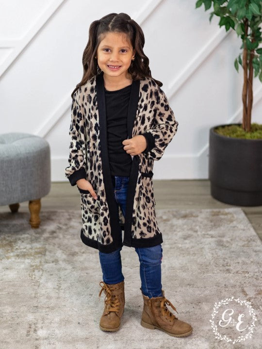 Girls Beautifully Wild Cardigan with Balloon Sleeve and Pockets